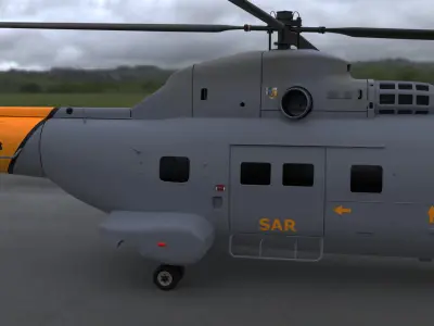 puma helicopter Free 3D model