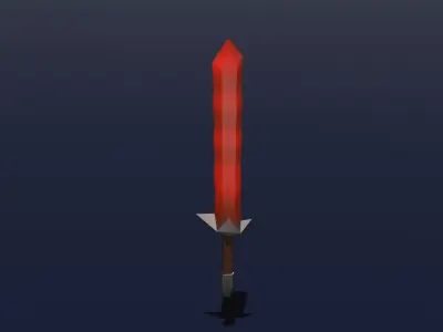 This is a cool copper sword Free low-poly 3D model