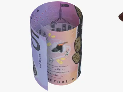 Australia 5 Dollar Wallet Money Purse 3D model
