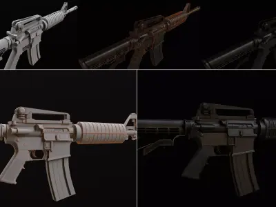 M4A1 Assault Rifle Low-poly 3D model purchase
