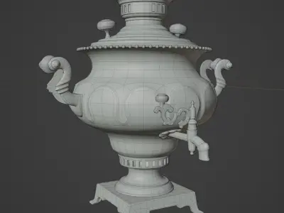 samovar Low-poly 3D model