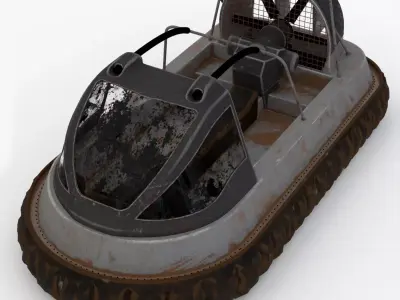 Common Old Dirty 4K Textures Hovercraft Low-poly 3D model