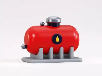Cartoon Fuel Storage tank Low-poly 3D model