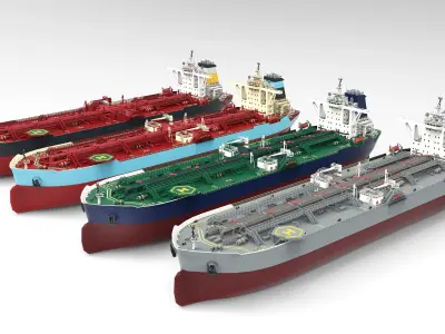 ULCC Oil Carrier lowpoly Low-poly 3D model