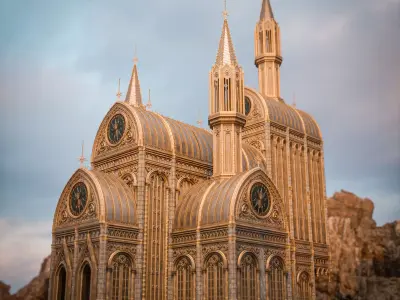 GOTHIC MODULAR BUILDING 4 Low-poly 3D model