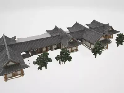 Traditional Japanese Houses 3D Model 3D model