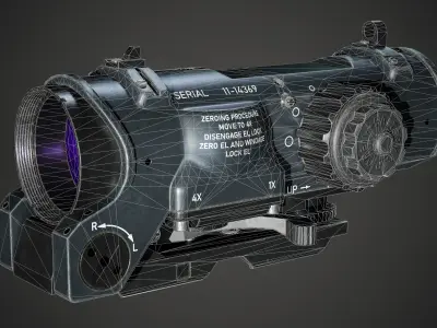 Elcan Specter DR 1x 4x Low-poly 3D model