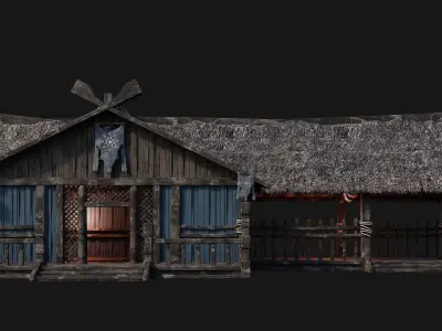 Old Viking House 4K Textures GameReady 187 Low-poly 3D model