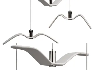 Hanging plastic Led Lamp Bird 3D model