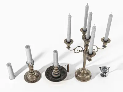 Candle Pack PBR Low-poly 3D model