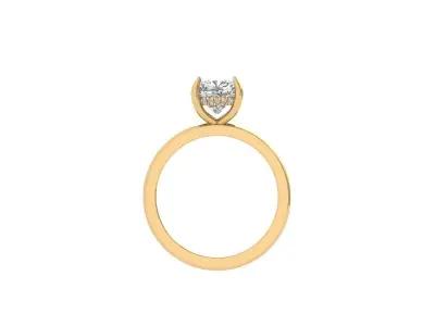 Cushion Solitaire Ring 3D print model order