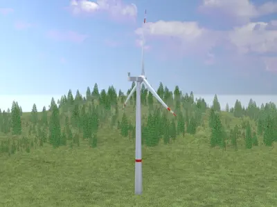 Wind turbine V1 H-138 DR 162 m Low-poly 3D model