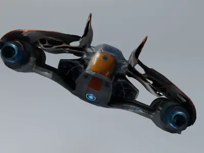 Damaged Hyper Jet Fighter 3D model