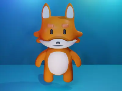 Fox animal Low-poly 3D model
