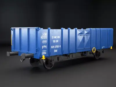 Coal Railcar Ekkl Low-poly 3D model