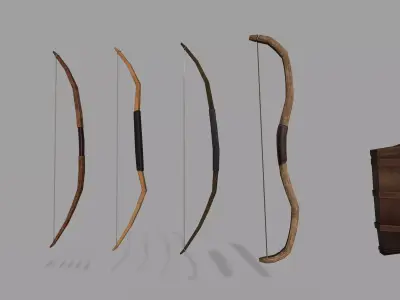 Medieval Low Poly Archery Gear Low-poly 3D model
