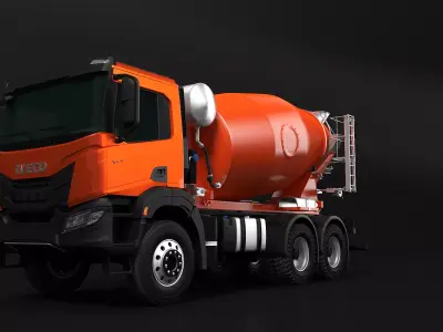 Iveco Stralis X-Way Concrete Mixer Short 3D model