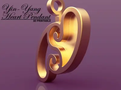 Yin-Yang Hearts Pendant 3D print model