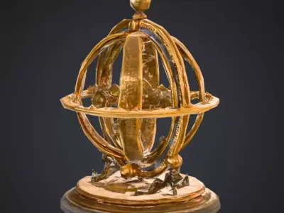 Antique Astronomical Orrery Low-poly 3D model
