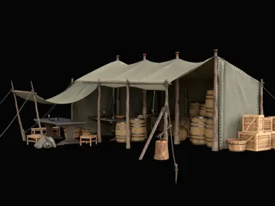 Medieval Market- Tent Prop 02 Free 3D model