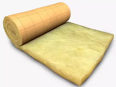 Insulation piece of paper with grid 3D model