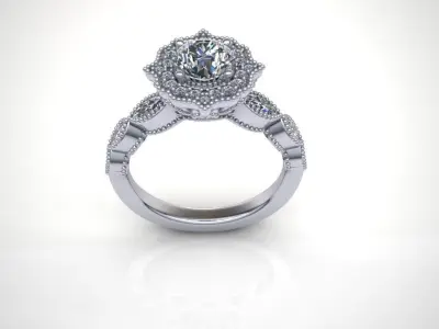 Antique Halo Ring 3D model