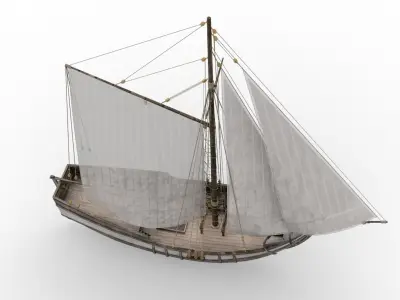 Tenderr Sailing Ship Low-poly 3D model