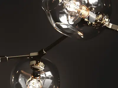 Branching bubble 9 lamps 2 3D model