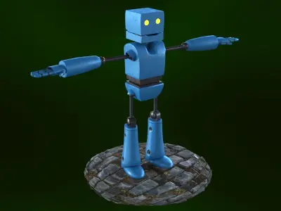 Game Robot Traveler Low-poly 3D model