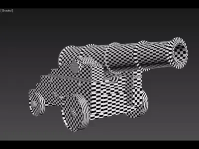 Pirates cannon Low-poly 3D model