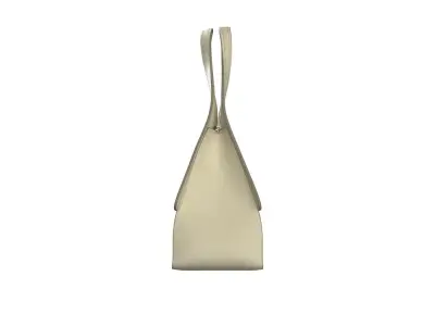 Ivory Leather Tote Bag 3D model