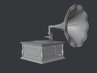 Vintage Gramaphone PBR Low Poly 3D Model Low-poly 3D model