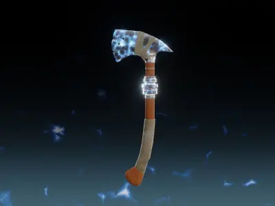Lightning Axe - Elemental Axe - Model 01 Low-poly 3D model