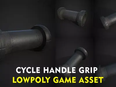 cycle handle grip lowpoly game asset Low-poly 3D model