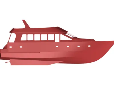 21m steel pleasure boat 3D model