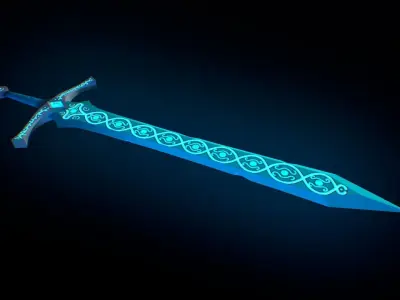 Sword that glows Low-poly 3D model