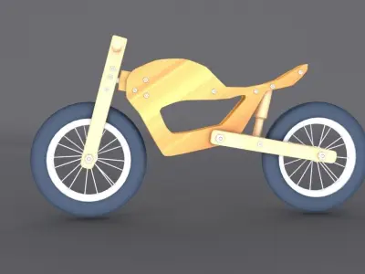 Wooden Motorcycle Bike  Low-poly 3D model
