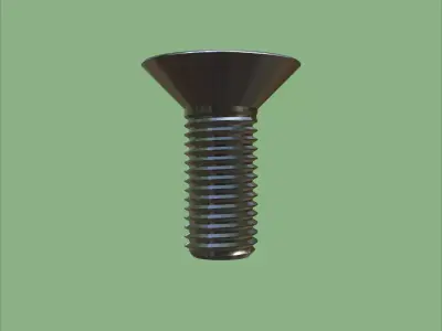 Steel Stained M8 Bolt Allen Counter Sink PBR 4K 3D model
