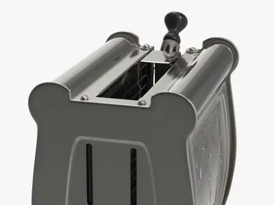 Auto-Toastmaker Vintage Side Load Toaster Chrome 3D model