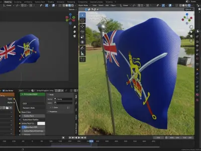 Animated United Kingdom Flags 3D model
