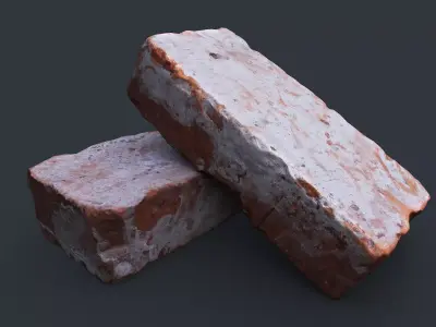 Brick 1 PBR Game Ready two bricks Low-poly 3D model