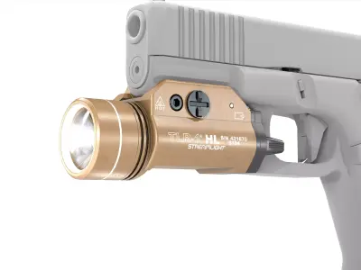 TLR-1 HL StreamLight Tactical Weapon Light FDE Low-poly 3D model