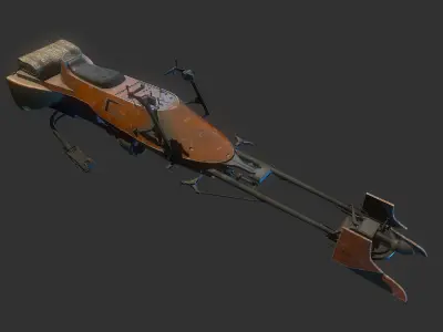 74-Z Speeder bike Star Wars 3D model