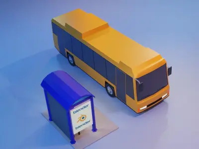 Low Poly Bus - Roblox Low-poly 3D model