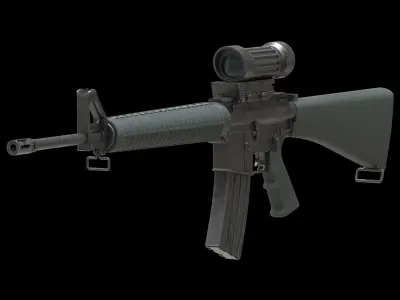 Colt Canada C7A1 Low Poly Low-poly 3D model