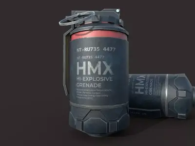 HMX Smoke Grenade Low-poly 3D model