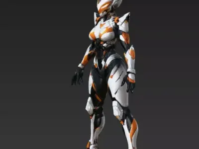 Female Fox Robot 3D model