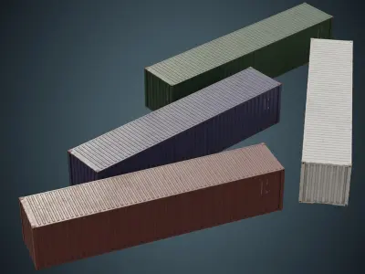 Cargo Container 3B Low-poly 3D model