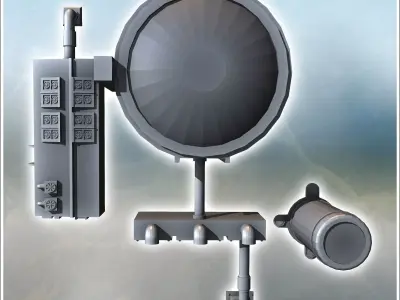 Industrial building set with storage silo and pipes 2 - Modern W 3D print model