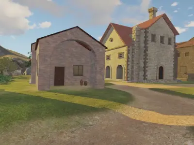 Hilltop Village 3D model buy